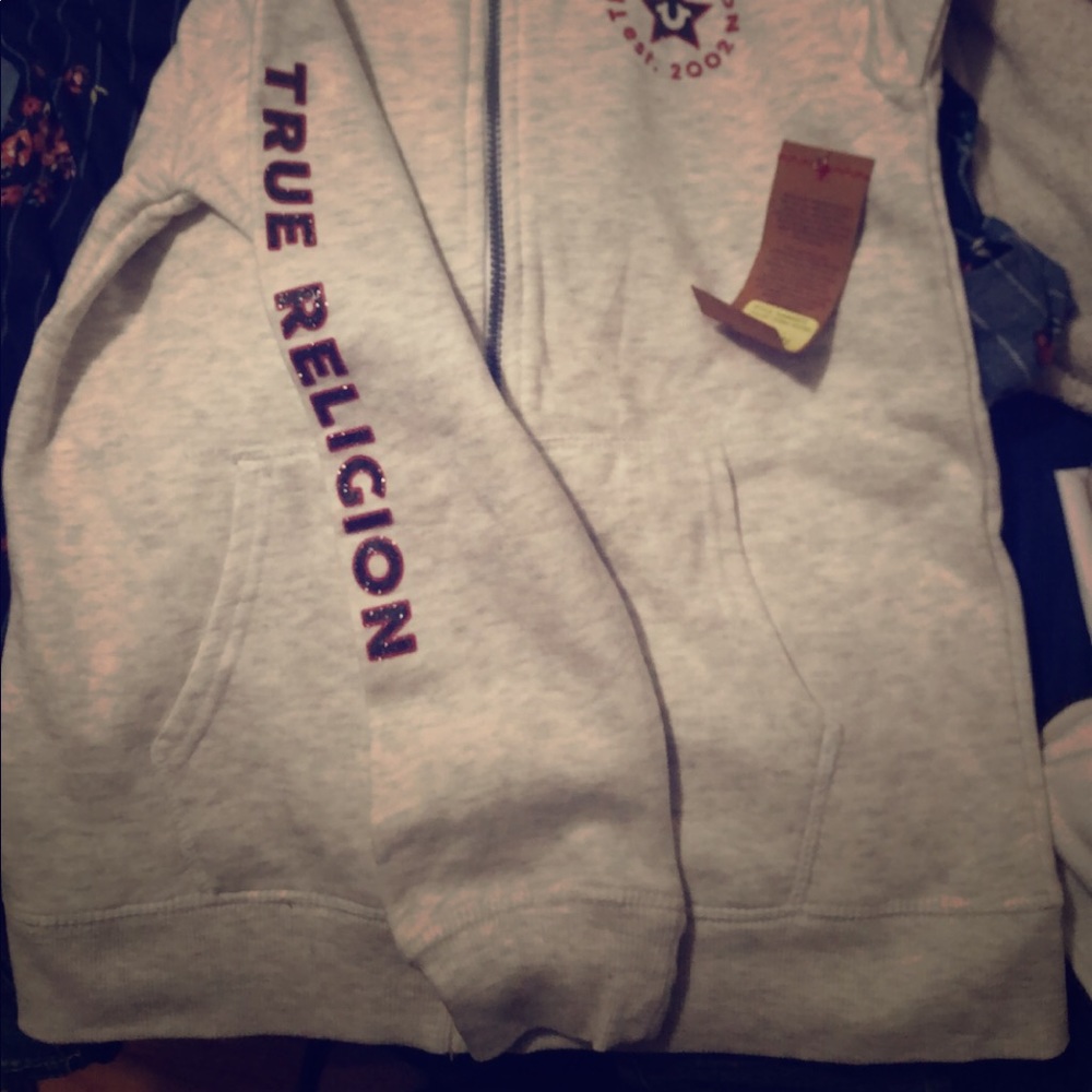 Light Grey True religion Big Girl sweater size L
